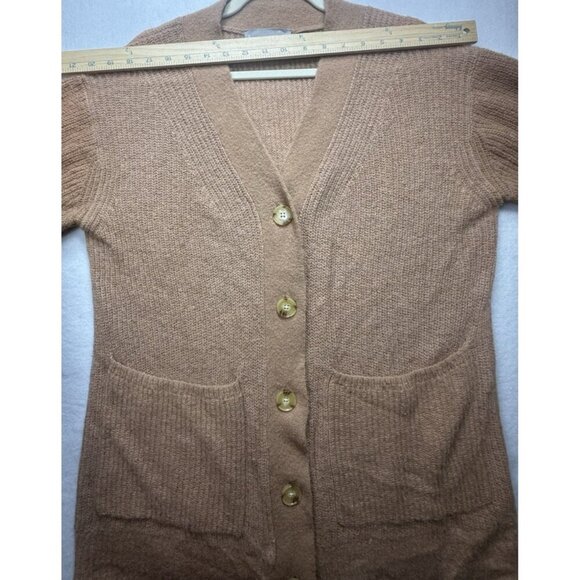 Everlane Cardigan Sweater Womens Brown Alpaca Wool Button Boyfriend Camel Sz S - Picture 6 of 9